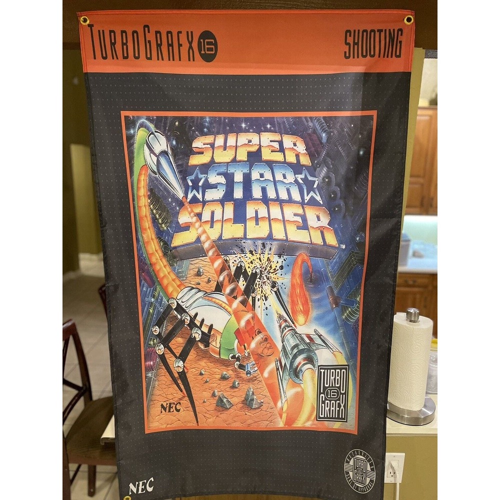 Super Star Soldier TurboGrafx-16 TG16 5' Flag Banner Poster TurboGrafx16 1991